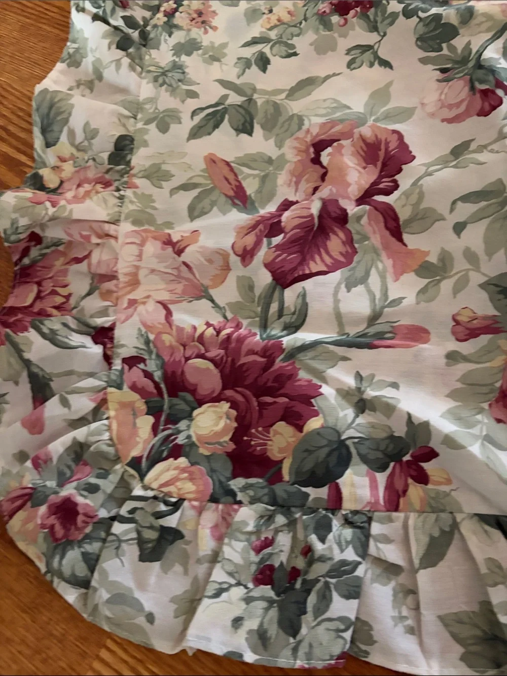 Floral Ruffled Pillow Shams in Pink & Green - Classic Home Accent